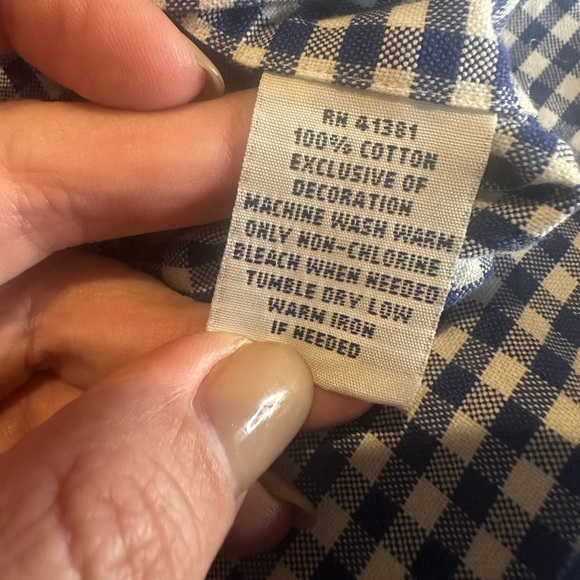 Ralph Lauren Men’s‎ Blue & White Checked Long Sleeve Button Up Med Cotton - Picture 7 of 7